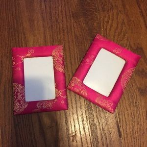 Pair of Pink Asian Print Picture Frames